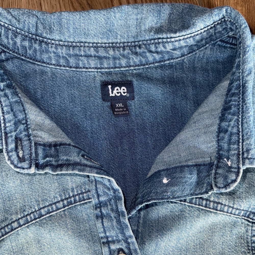 Lee Women's Heritage Western Denim Dress Button Front Size XXL - Picture 4 of 8